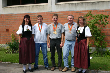 50m Freie Pistole: 2. Hostettler Alfred ML, 1. Schmid Peter OL,  3. Junker Peter EM